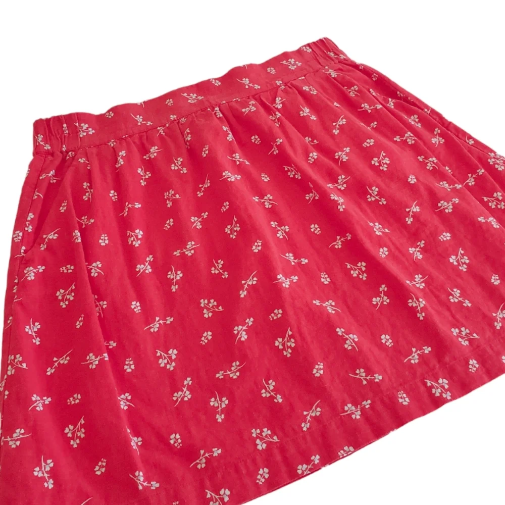 Loft red floral mini skirt